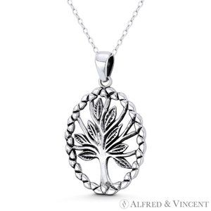 Tree-of-Life / Etz Chaim Kabbalah Pendant in Oxidized .925 Sterling Silver